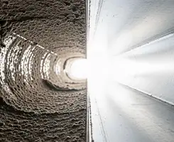 air duct cleaning services showing interior duct system inspection and cleaning in Albuquerque, NM